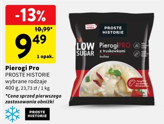 Pierogi Pro z truskawkami Proste Historie Low Sugar promocja w Intermarche