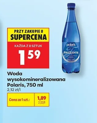 Woda wysokomineralizowana Polaris Frizzante promocja w Biedronka