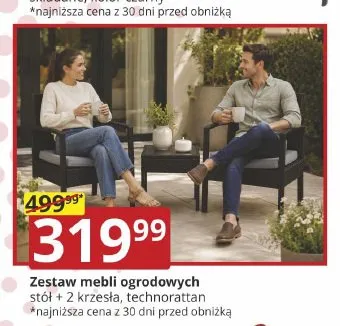 Zestaw mebli ogrodowych stół + 2 krzesła technorattan promocja w Prymus AGD