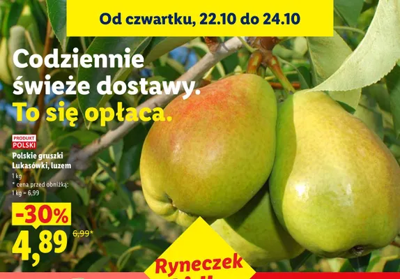 Gruszki polskie Lukasówki promocja w Lidl