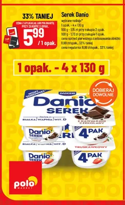 Serek Danio z kawałkami czekolady 4-pak promocja w POLOmarket