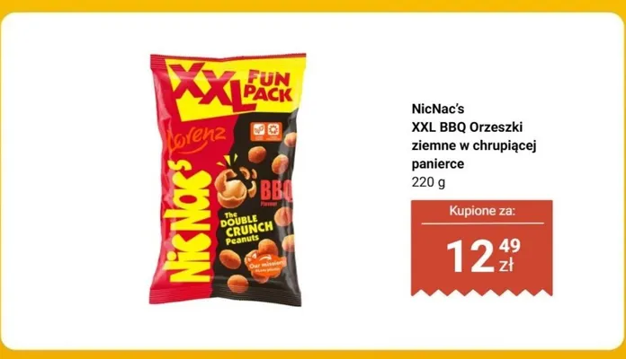 Orzeszki ziemne w chrupiącej panierce NicNac's XXL BBQ promocja w Biedronka