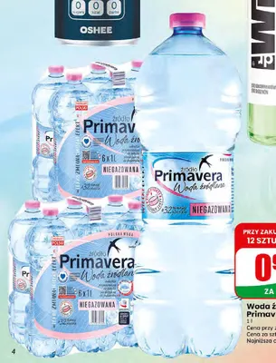 Woda źródlana niegazowana Primavera promocja w Dino