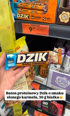 Baton proteinowy Dzik Salty Caramel promocja w Biedronka