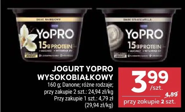 Jogurt YoPro wysokobiałkowy Danone promocja w Stokrotka