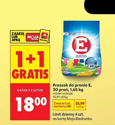 Proszek do prania, 30 prań promocja w Biedronka