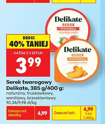 Serek twarogowy Delikate naturalny promocja w Biedronka