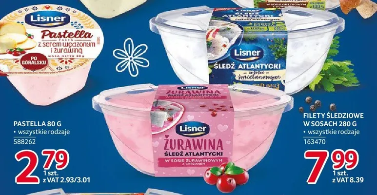 Filety śledziowe w sosach Lisner 280 g promocja w Selgros