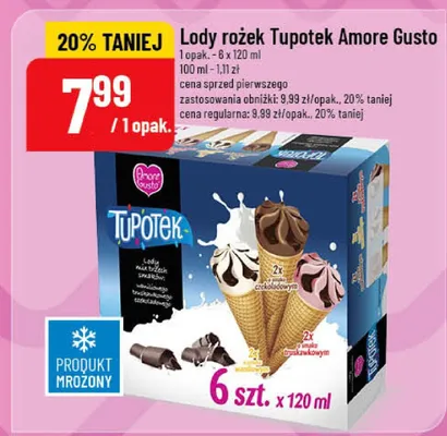 Lody rożek Tupotek Amore Gusto promocja w POLOmarket