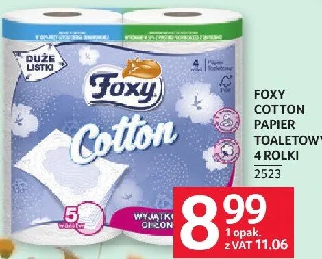 Papier toaletowy Foxy Cotton 4 rolki promocja w Selgros