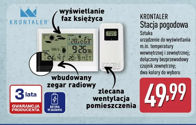 Stacja pogodowa Krontaler promocja w Aldi