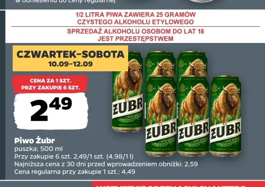 Piwo Żubr promocja w Netto