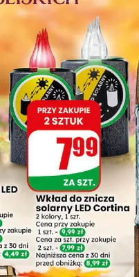 Wkład do znicza solarny LED Cortina promocja w Dino