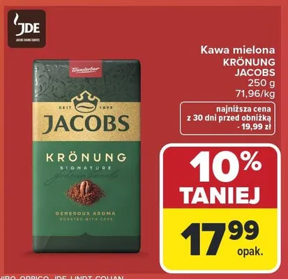 Kawa mielona Krönung Jacobs promocja w Carrefour Market