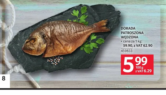 Dorada patroszona wędzona promocja w Selgros