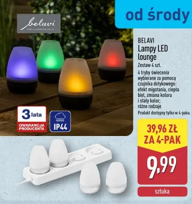 Lampy LED lounge Belavi promocja w Aldi