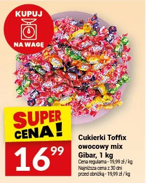 Cukierki Toffix owocowy mix Gibar promocja w Twój Market