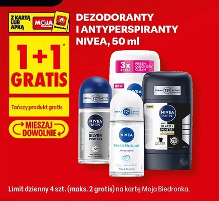 Dezodorant roll-on Nivea Men Black & White Invisible promocja w Biedronka