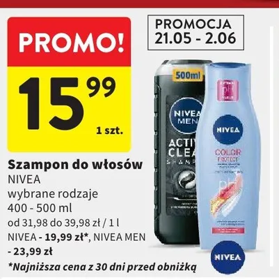Szampon do włosów Nivea Color Protect promocja w Intermarche