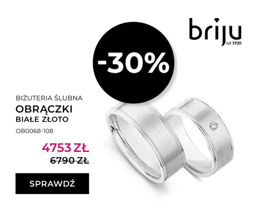Obrączki ślubne białe złoto promocja w Briju