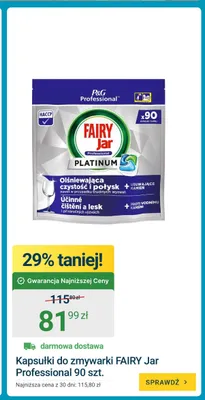Kapsułki do zmywarki Fairy Jar Professional promocja w ERLI