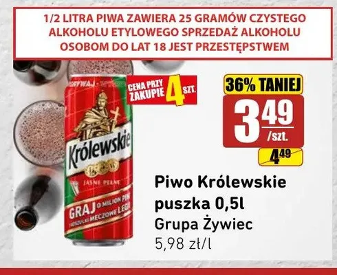 Piwo Królewskie Jasne Pełne promocja w API Market