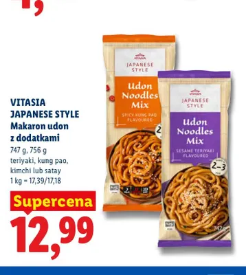 Makaron udon z dodatkami kimchi Vitasia Japanese Style promocja w Lidl