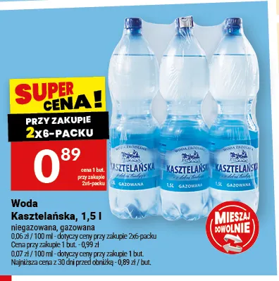 Woda gazowana Kasztelańska promocja w Twój Market