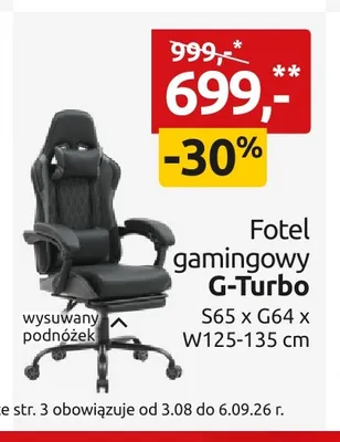 Fotel gamingowy G-Turbo promocja w Black Red White