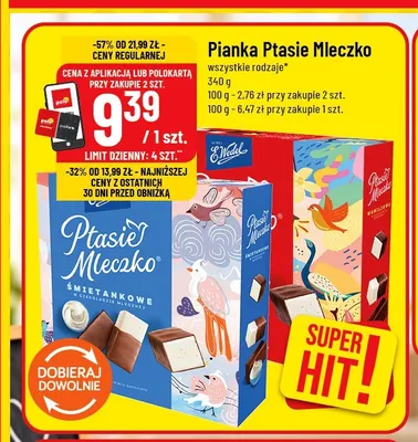 Pianka Ptasie Mleczko E.Wedel promocja w POLOmarket