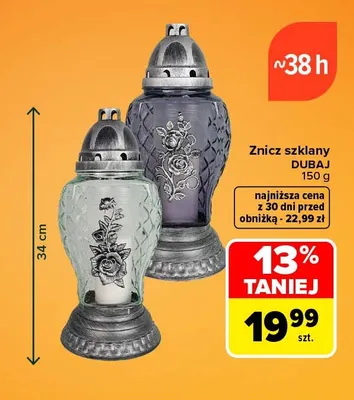 Znicz szklany Dubaj promocja w Carrefour