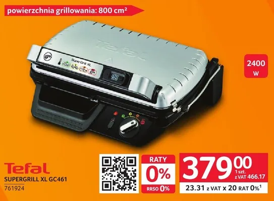 Grill Tefal Supergrill XL GC461 promocja w Selgros