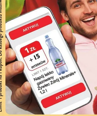 Napój lekko gazowany Żywiec Zdrój Minerals+ promocja w Intermarche