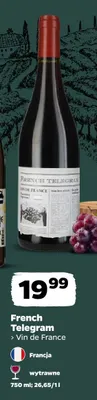 Wino czerwone French Telegram wytrawne promocja w Netto