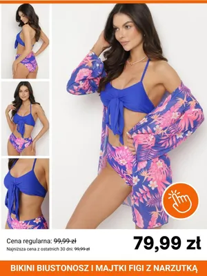 Bikini damskie biustonosz i majtki figi z narzutką Born2be promocja w Born2be