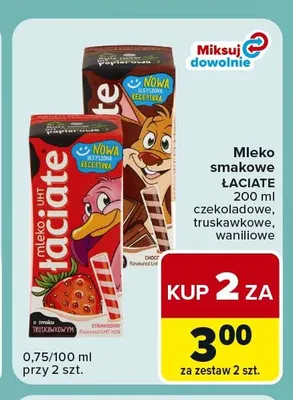 Mleko smakowe czekoladowe Łaciate promocja w Carrefour Express
