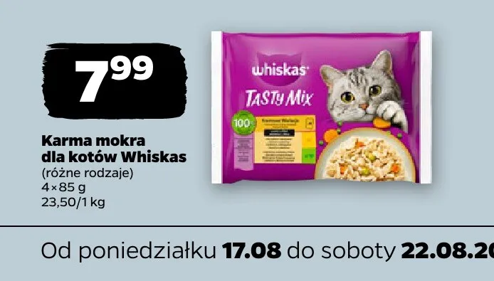Karma mokra dla kotów Whiskas Tasty Mix 4-pak promocja w Netto