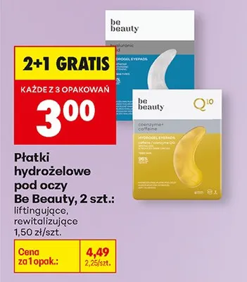 Płatki hydrożelowe pod oczy liftingujące, rewitalizujące 2+1 GRATIS promocja w Biedronka