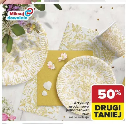 Artykuły urodzinowe jednorazowe PAW promocja w Carrefour