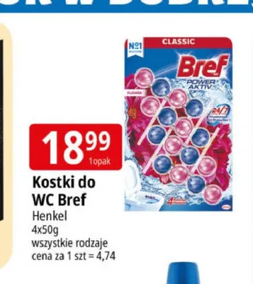 Kostki do WC Bref Power Aktiv promocja w Leclerc