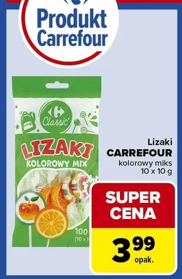 Lizaki kolorowy miks CARREFOUR 10-pak 10g promocja w Carrefour Express