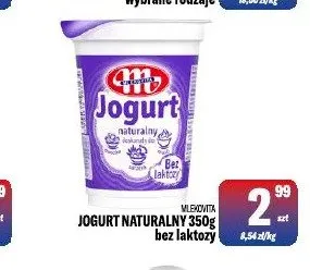 Jogurt naturalny bez laktozy Mlekovita promocja w Tomi Markt