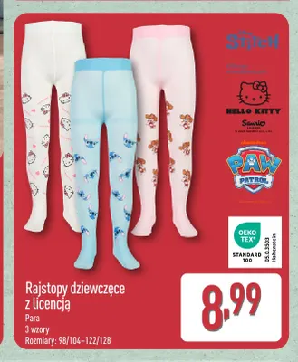 Rajstopy dziewczęce z licencją promocja w Aldi