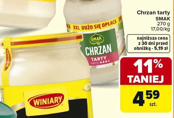 Chrzan tarty promocja w Carrefour