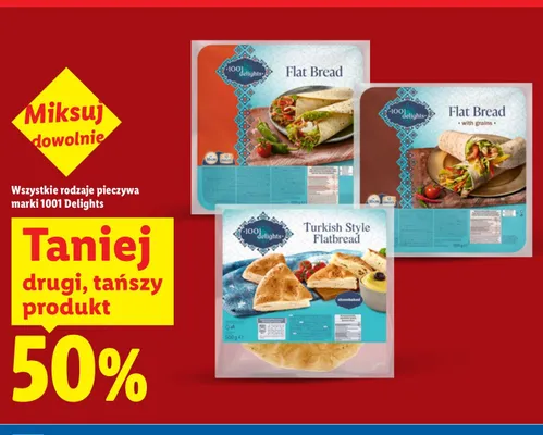Chleb płaski Flat Bread z ziarnami 1001 Delights promocja w Lidl
