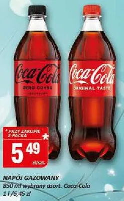 Napój gazowany Coca-Cola 850ml wybrany asortyment promocja w Chorten