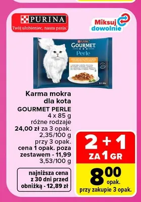 Karma mokra dla kota Gourmet Perle 4-pak promocja w Carrefour