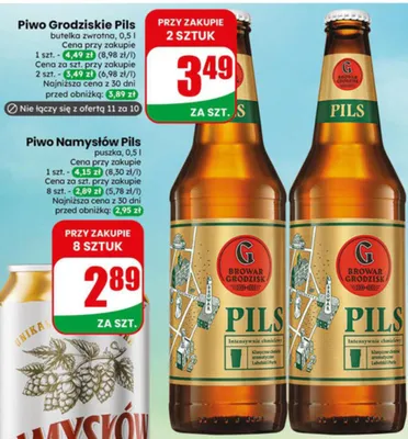 Piwo Namysłów Pils puszka promocja w Dino
