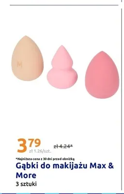 Gąbki do makijażu Max & More 3-pak promocja w Action