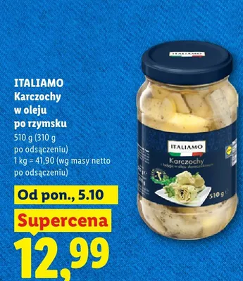 Karczochy w oleju po rzymsku Italiamo promocja w Lidl